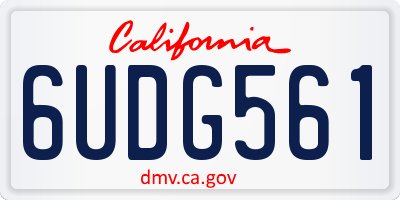 CA license plate 6UDG561