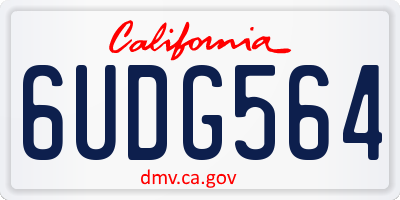 CA license plate 6UDG564