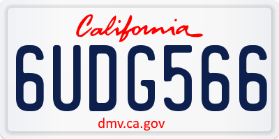 CA license plate 6UDG566
