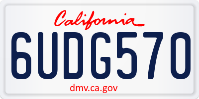 CA license plate 6UDG570