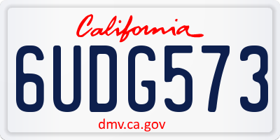 CA license plate 6UDG573