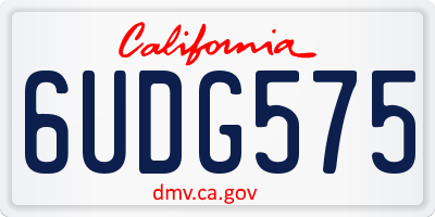 CA license plate 6UDG575