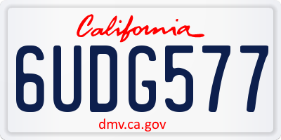 CA license plate 6UDG577
