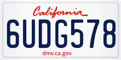 CA license plate 6UDG578