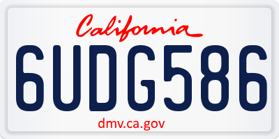 CA license plate 6UDG586