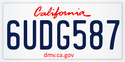 CA license plate 6UDG587