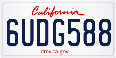 CA license plate 6UDG588