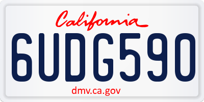 CA license plate 6UDG590