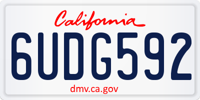 CA license plate 6UDG592