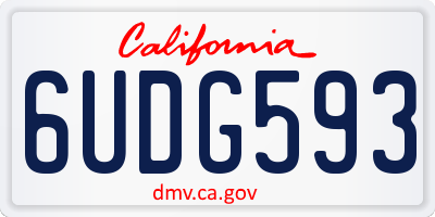 CA license plate 6UDG593