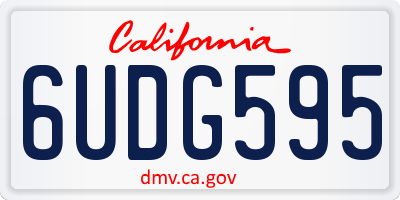 CA license plate 6UDG595