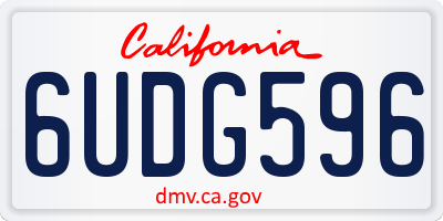 CA license plate 6UDG596