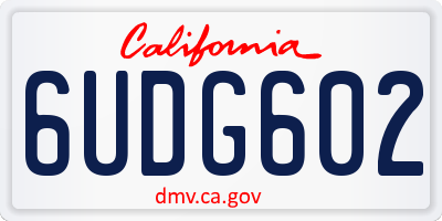 CA license plate 6UDG602