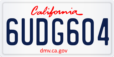 CA license plate 6UDG604