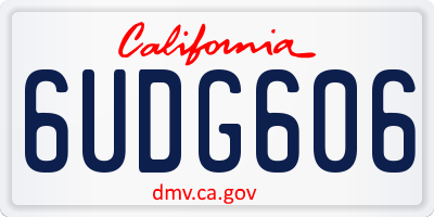 CA license plate 6UDG606