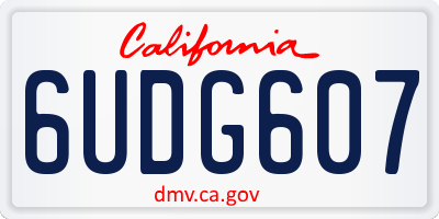 CA license plate 6UDG607