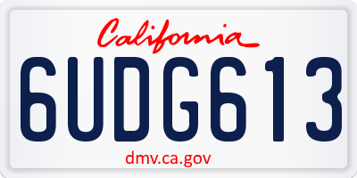 CA license plate 6UDG613