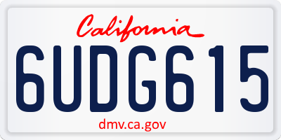 CA license plate 6UDG615