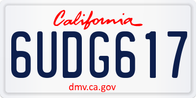CA license plate 6UDG617