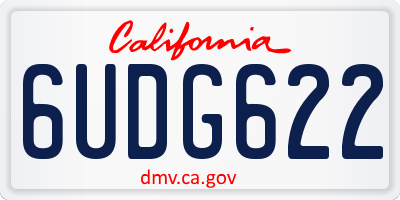 CA license plate 6UDG622
