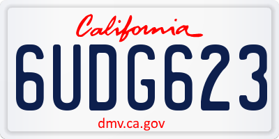 CA license plate 6UDG623