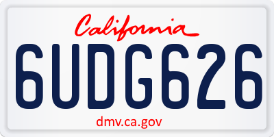CA license plate 6UDG626