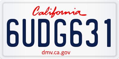 CA license plate 6UDG631