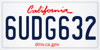CA license plate 6UDG632