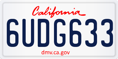 CA license plate 6UDG633