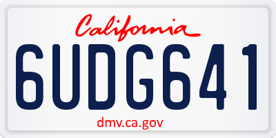 CA license plate 6UDG641