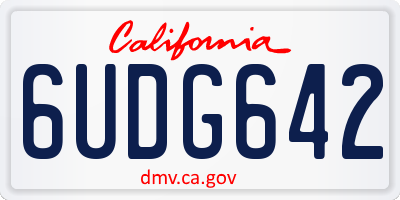 CA license plate 6UDG642
