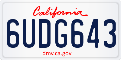 CA license plate 6UDG643