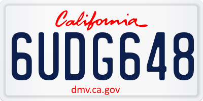 CA license plate 6UDG648