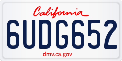 CA license plate 6UDG652
