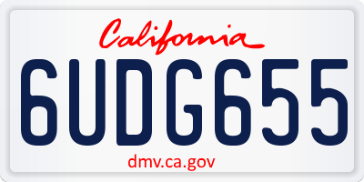 CA license plate 6UDG655