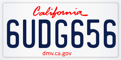CA license plate 6UDG656