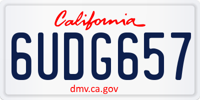 CA license plate 6UDG657