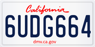 CA license plate 6UDG664