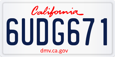 CA license plate 6UDG671