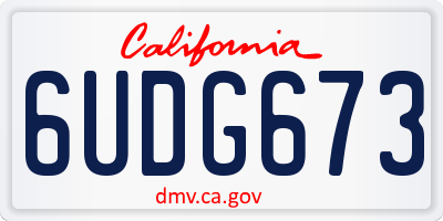 CA license plate 6UDG673