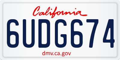 CA license plate 6UDG674