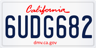 CA license plate 6UDG682