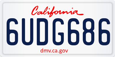 CA license plate 6UDG686