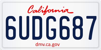 CA license plate 6UDG687