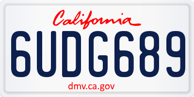 CA license plate 6UDG689