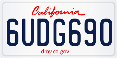 CA license plate 6UDG690