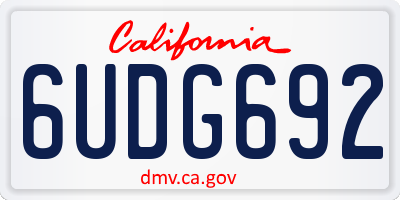 CA license plate 6UDG692