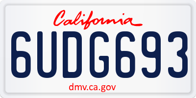 CA license plate 6UDG693