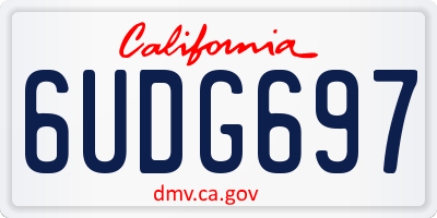 CA license plate 6UDG697