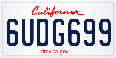 CA license plate 6UDG699